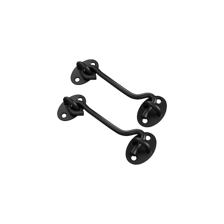 Nuvo Iron Black Heavy Duty Rustic Hook and Eye Latch, 2PK HEL4BLK2PK